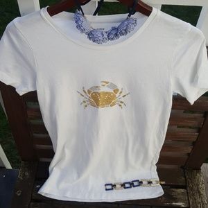 Nautical silver and gold crab collector Tee